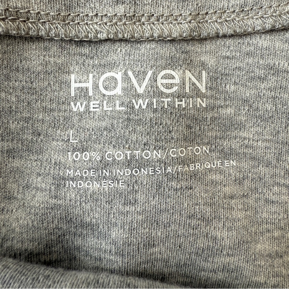 Haven Well Within Womens Cotton Interlock Tie Waist Midi Dress Gray Size Large - Picture 5 of 8